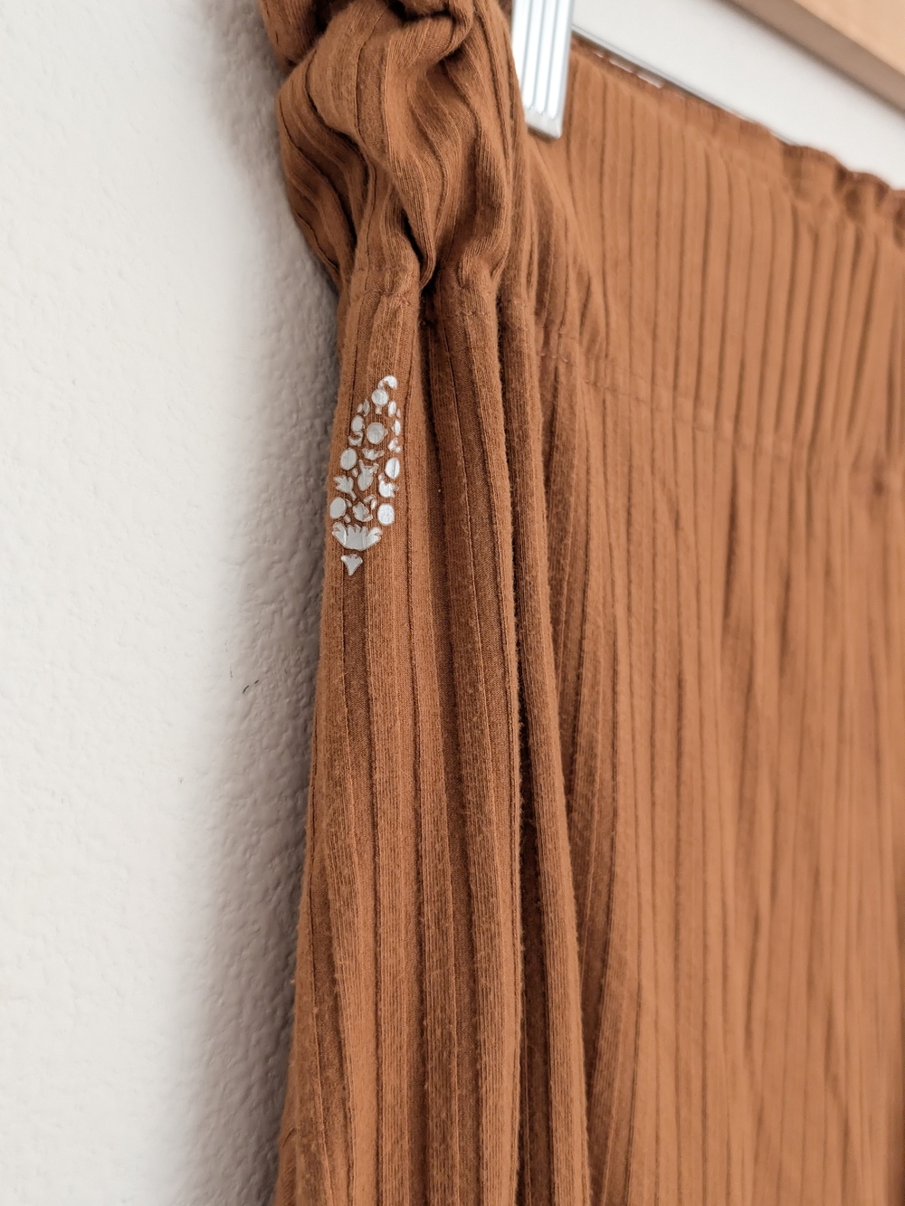 Free People Ribbed Wide-Leg Pants in Rust - Picture 6 of 7